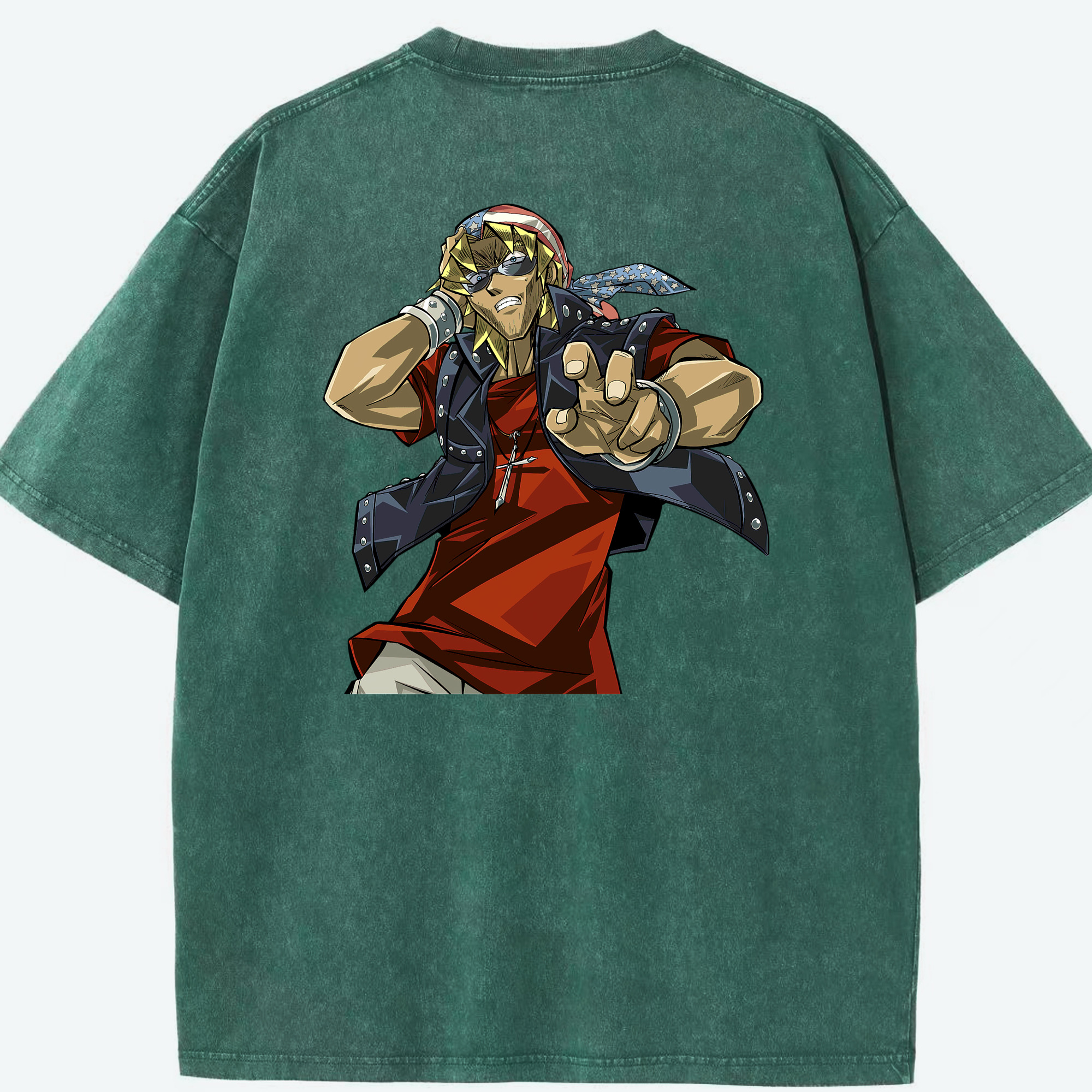 （画像用） 遊☆戯☆王 Yu-Gi-Oh! 綿100% ヴィンテージ風 半袖Tシャツ（背面プリント）